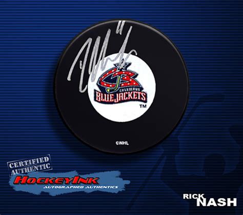 RICK NASH Signed Columbus Blue Jackets Puck - NHL Auctions