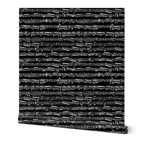 Music Notes on Black Wallpaper | Prepasted wallpaper, Traditional wallpaper, Removable wallpaper