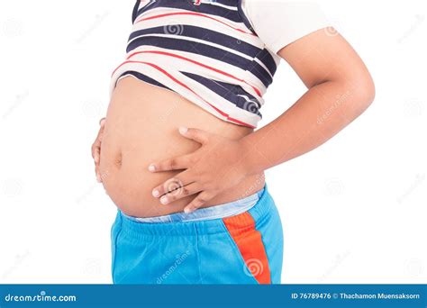 Little boy fat show belly stock photo. Image of cheerful - 76789476