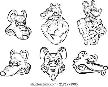 Angry Rat Mascot Hand Drawing: เวกเตอร์สต็อก (ปลอดค่าลิขสิทธิ์) 2191791905 | Shutterstock