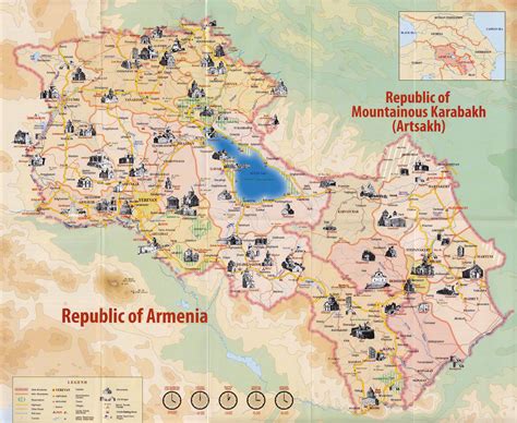 Map of Monuments of the Republic of Armenia and the Nagorno-Karabakh ...