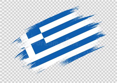 Greece Flag with Brush Paint Textured Isolated on Png or Transparent ...