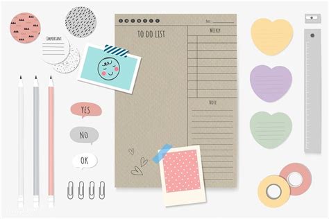 Colorful stationery planner set vector | premium image by rawpixel.com ...