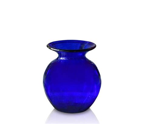 Small Blue Glass Round Vase | Handmade by Original Bristol Blue Glass