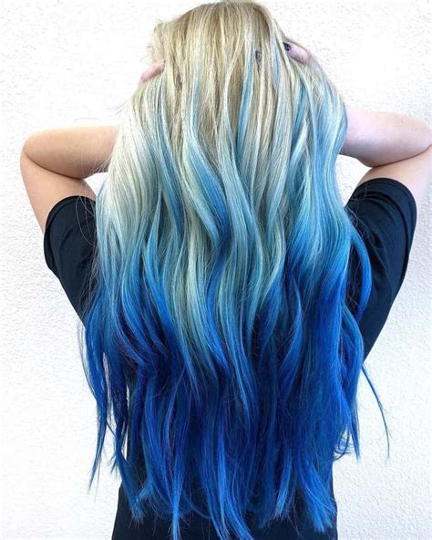 Blue ombre hair is a great way to add a bit of edge to your look without going too crazy with ...