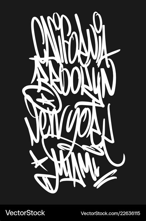 California brooklyn mew york miami graffiti Vector Image