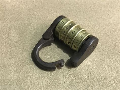 Antique combination lock, cryptex type - iron and brass - England - 19th century - Catawiki