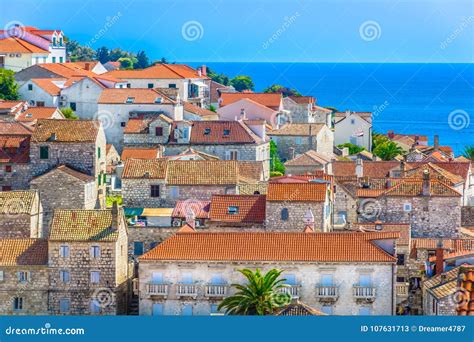 Traditional Mediterranean Architecture in Croatia, Hvar Town. Stock Image - Image of ...