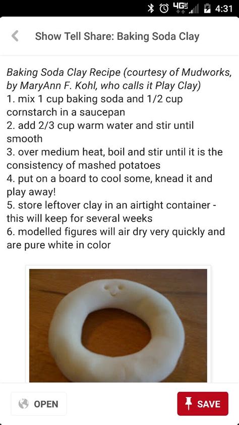 Air dry clay recipe Baking Soda Clay, Clay Recipe, Play Clay, Clay Food, Play Dough, Show And ...