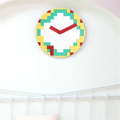 15" Pixel Wall Clock Colorful Design for Living Room Decor - Warmly Life