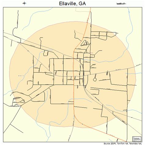 Ellaville Georgia Street Map 1326980