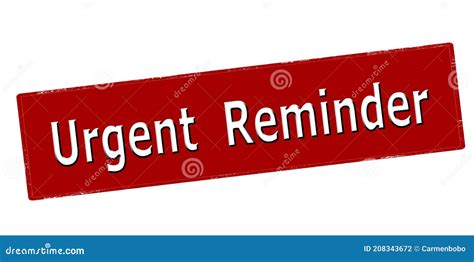 Stamp with Text Urgent Reminder Stock Illustration - Illustration of ...