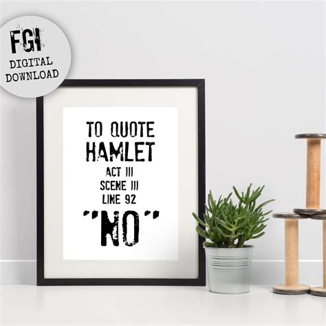 Hamlet Quote William Shakespeare Literary Gift to Quote - Etsy