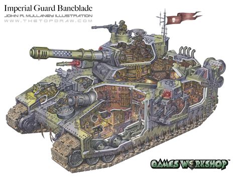 Cutaway of the Imperial Guard Baneblade Tank from Warhammer 40k by John R. Mullaney. : TankPorn