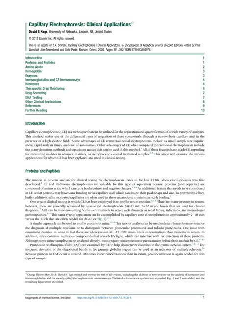 Capillary Electrophoresis- Clinical Applications | PDF | Polymerase ...