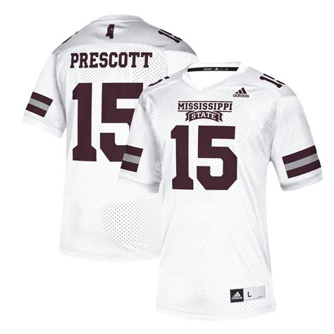 Men's adidas Dak Prescott White Mississippi State Bulldogs NFLPA Alumni ...