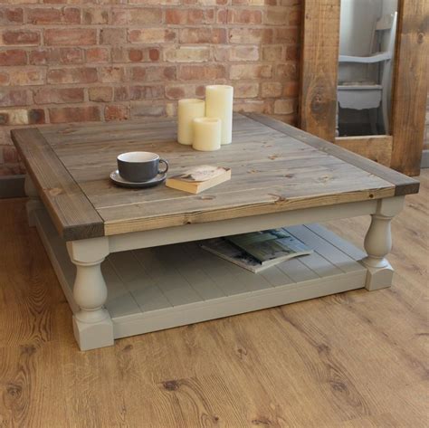 Large Square Handmade Solid Pine Farmhouse Coffee Table | Coffee table farmhouse, Square wood ...