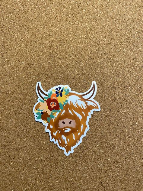 Highland Cow Sticker Highland Cow Decal Fancy Cow - Etsy