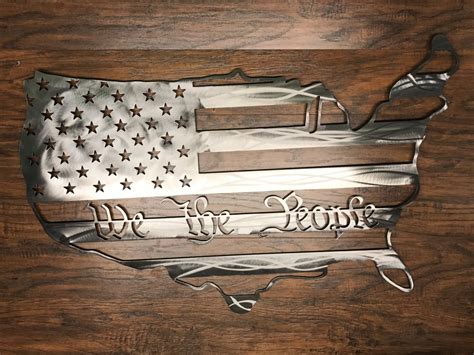 We the People American Flag States Outline Metal Art Sign USA | Metal tree, Metal art, Metal ...