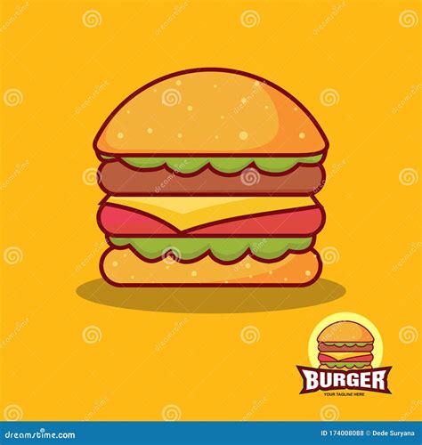 Burger cartoon logo stock vector. Illustration of bread - 174008088