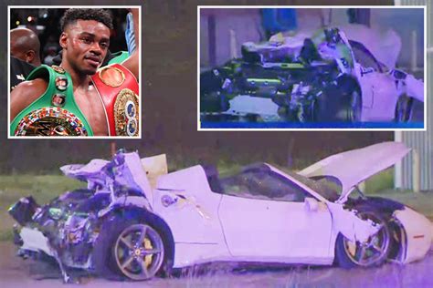 Errol Spence Jr miraculously escapes serious injury after flipping white Ferrari multiple times ...