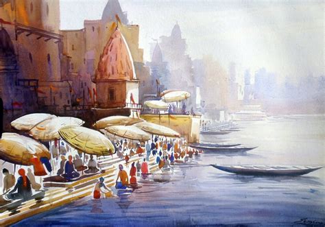 Morning Varanasi Ghat Original Watercolor Painting on | Etsy