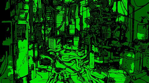 green, Serial Experiments Lain, artwork, cyberpunk, HD Wallpaper | Rare Gallery