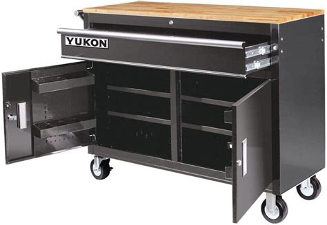 Yukon Mobile Storage Cabinet & Wood Top Rolling Tool Chest