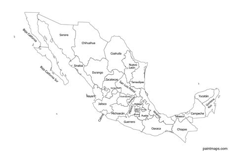 Gratis, Descargable Mapa Vectorial De Mexico (EPS, SVG, PDF, PNG, Adobe Illustrator). | Mapa de ...