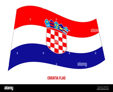 Croatia Flag Waving Vector Illustration on White Background. Croatia ...