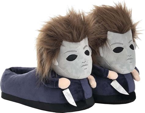 Amazon.com | FUN.COM Michael Myers Halloween Slippers for Adults ...