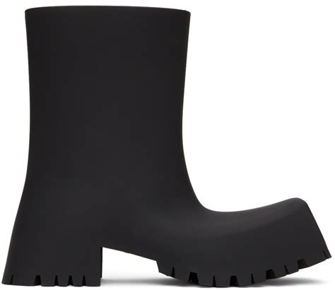 Balenciaga Black Rubber Trooper Boots Balenciaga