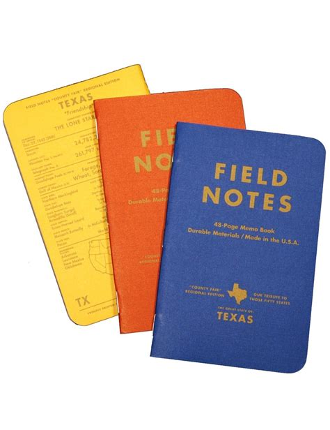 Field Notes County Fair Memo Books - Texas - Lifestyle from Fat Buddha Store UK