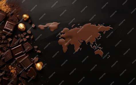 Premium AI Image | A map of chocolates and a map of the world