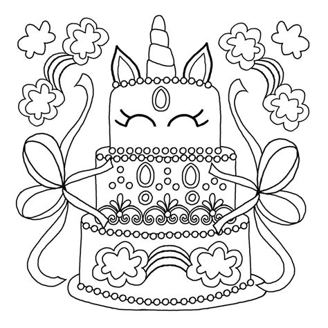 Printable Coloring Pages Cake - Tripafethna