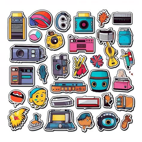 Premium AI Image | A set of small vinyl stickers pop art style popular ...