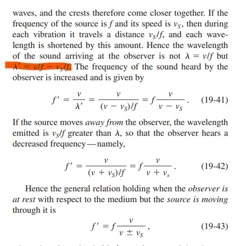 Moving Source, Observer at Rest, derivation for Doppler effect