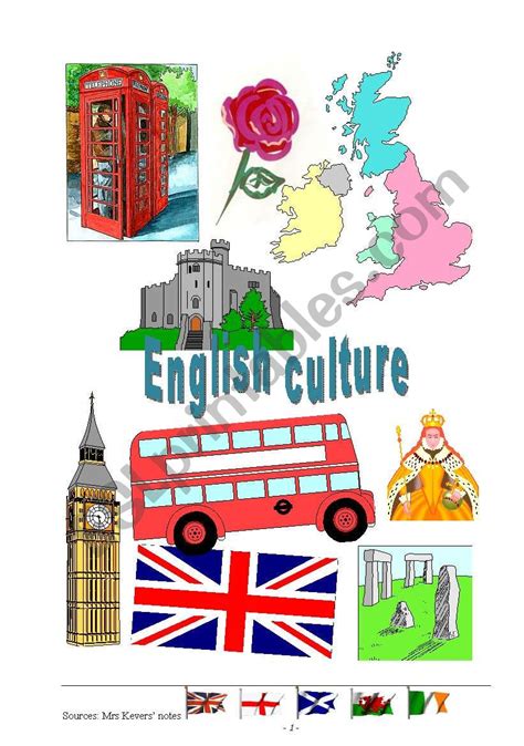 English culture - ESL worksheet by nessyfleur