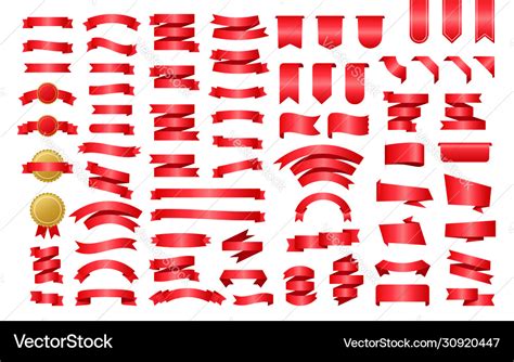 Red ribbon banner ribbons great design for any Vector Image