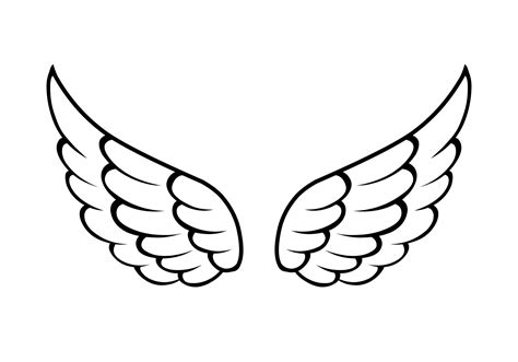 vector angel wings line art style 24634029 Vector Art at Vecteezy