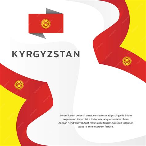 Premium Vector | Illustration of kyrgyzstan flag template