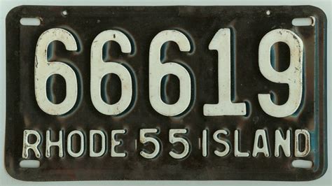 Rhode Island 1955 car license plate #66619 | Kansas License Plates