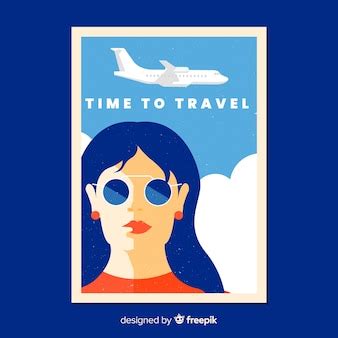 Free Vector | Flat vintage travel poster template