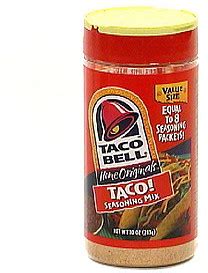 Taco Bell Taco Seasoning Mix 10.0 oz Nutrition Information | ShopWell