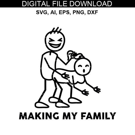 Making My Family Stick Figure Funny Decal Funny Sticker for - Etsy