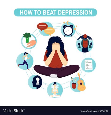 Depression natural treatment infographic concept Vector Image