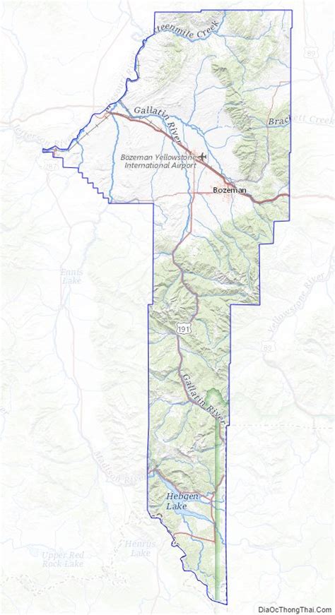 Map of Gallatin County, Montana - Thong Thai Real