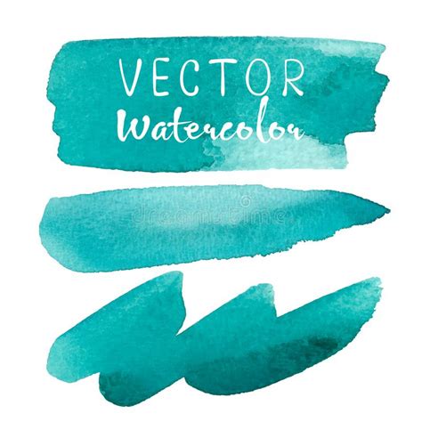 Set of Vector Watercolor Brush on White Background. Stock Vector - Illustration of isolated ...