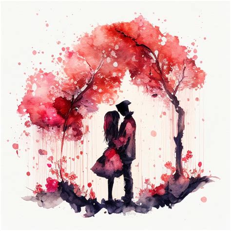 Premium Photo | Watercolor painting for valentine's day