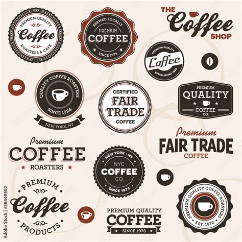 Vintage coffee labels Stock Vector | Adobe Stock